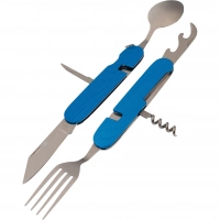 Многофункциональный походный нож (ложка,вилка,нож) 6-в-1, синий купить в Махачкале