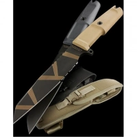 Нож с фиксированным клинком Extrema Ratio Task Desert Warfare 1/3 Serrated, сталь Bhler N690, рукоять прорезиненный форпрен купить в Махачкале