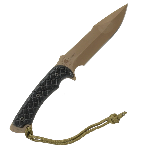 Нож с фиксированным клинком Spartan Blades Horkos, сталь CPM-S35VN Flat Dark Earth, рукоять черная микарта, чехол мультикам