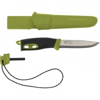 Нож с фиксированным лезвием Morakniv Companion Spark (S) Green, сталь Sandvik 12C27, рукоять резина/пластик купить в Махачкале