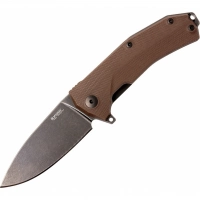 Нож складной LionSteel KUR BBR G10 Brown Flipper, сталь Stonewashed & PVD-Coated Uddeholm Sleipner®, стеклотекстолит, коричневый купить в Махачкале