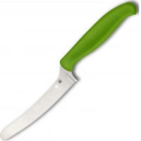 Универсальный кухонный нож Spyderco Z-Cut Offset Kitchen Green, сталь CTS™ — BD1 Alloy, рукоять зеленый полипропилен купить в Махачкале