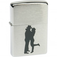 Зажигалка ZIPPO Cowboy Couple Brushed Chrome, латунь, ник.-хром. покр., серебр., матов., 36х56х12 мм купить в Махачкале