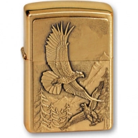 Зажигалка ZIPPO Eagles, латунь с покрытием Brushed Brass, золотистый, матовая, 36х12×56 мм купить в Махачкале