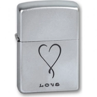 Зажигалка ZIPPO Love Satin Chrome, латунь с никеле-хромовым покрыт., серебр., матовая, 36х56х12 мм купить в Махачкале